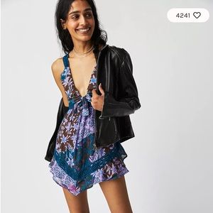 Free People Bali-Oletta Romper S Lupine Combo - NWT
